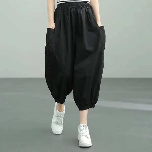 Women's Loose High-Waisted Slim Harem Pants Tan 2025 - Image 2