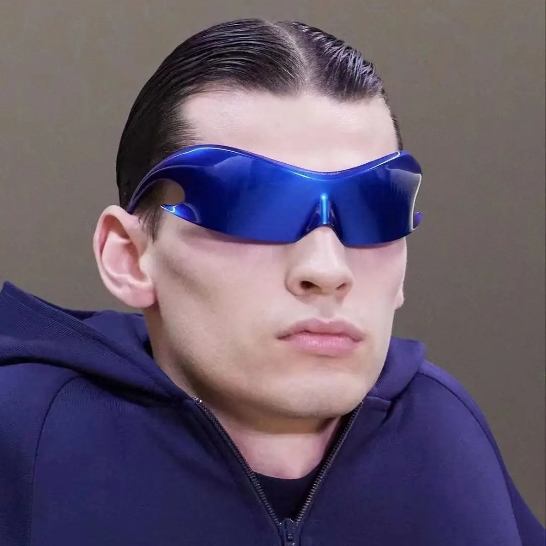 Orange Reflective Cycling Sunglasses for Men - Image 11