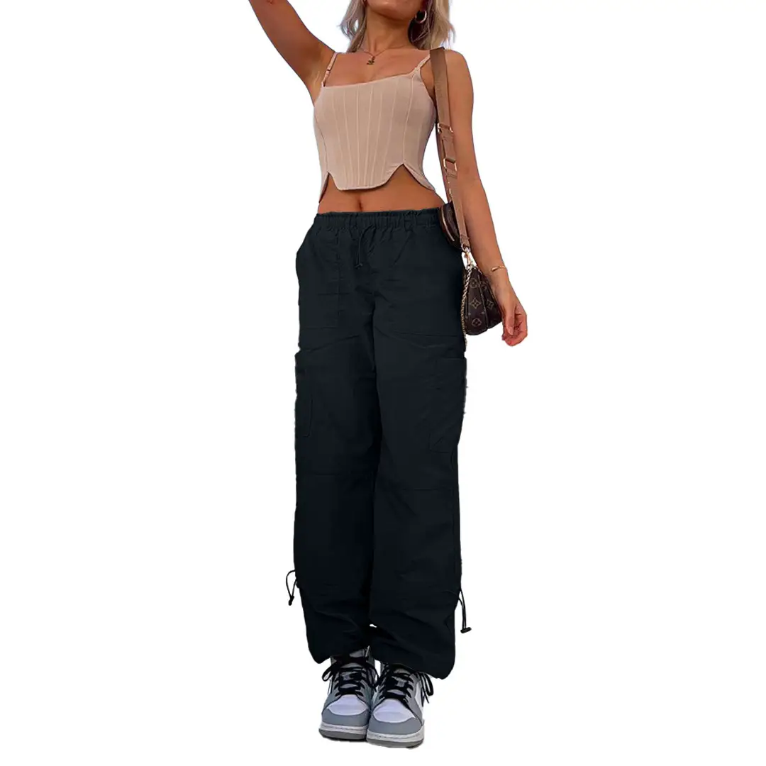 2023 Loose Fitting Multi-Pocket Work Pants Beige - Image 2