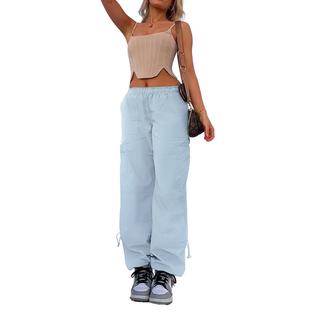 2023 Loose Fitting Multi-Pocket Work Pants Beige - Image 6