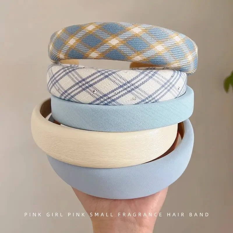 Blue Plaid Hair Band for Women 2023 - Image 8