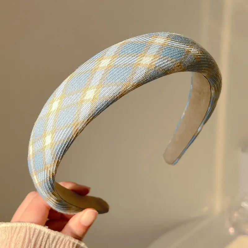 Blue Plaid Hair Band for Women 2023 - Image 4