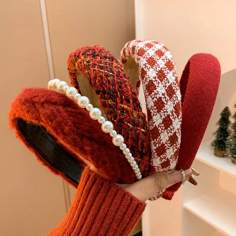 Women's Red Mesh Hair Clip Headband - Image 17