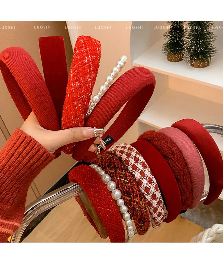 Women's Red Mesh Hair Clip Headband — feature 3