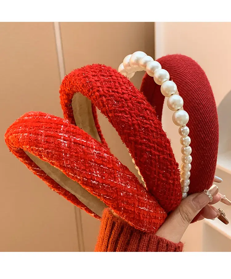 Women's Red Mesh Hair Clip Headband — feature 4