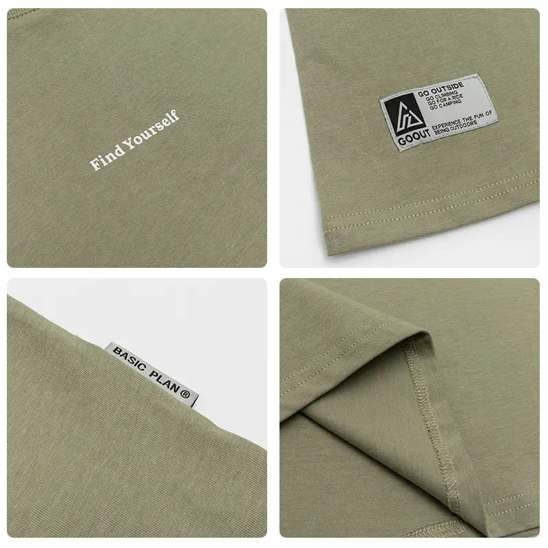 Men's Olive Green Retro Round Neck T-Shirt