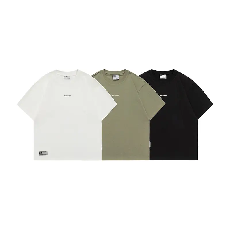 Men's Olive Green Retro Round Neck T-Shirt