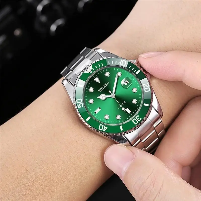 Yolao Green Dial Men's Quartz Watch with Calendar — feature 2