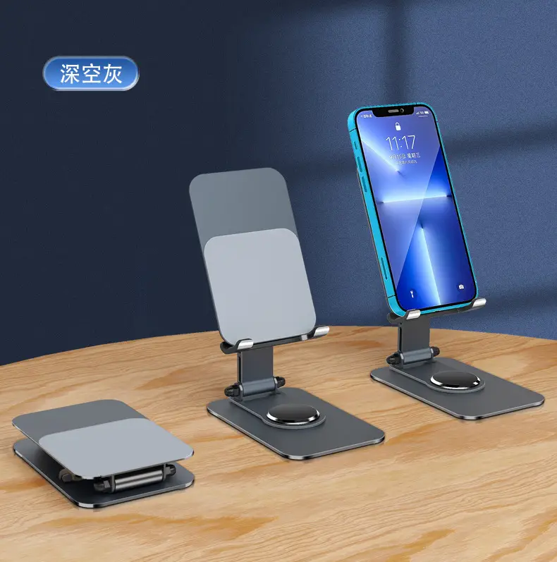 Retractable Mobile Phone Stand Silver Desk Holder - Image 9