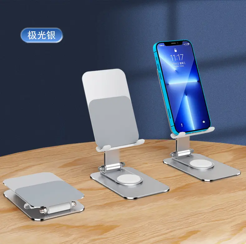 Retractable Mobile Phone Stand Silver Desk Holder - Image 10