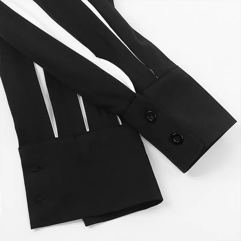 European & American Retro Medieval Drama Costume Color Matching Strap Collar Shirt Cosplay Top — feature 11