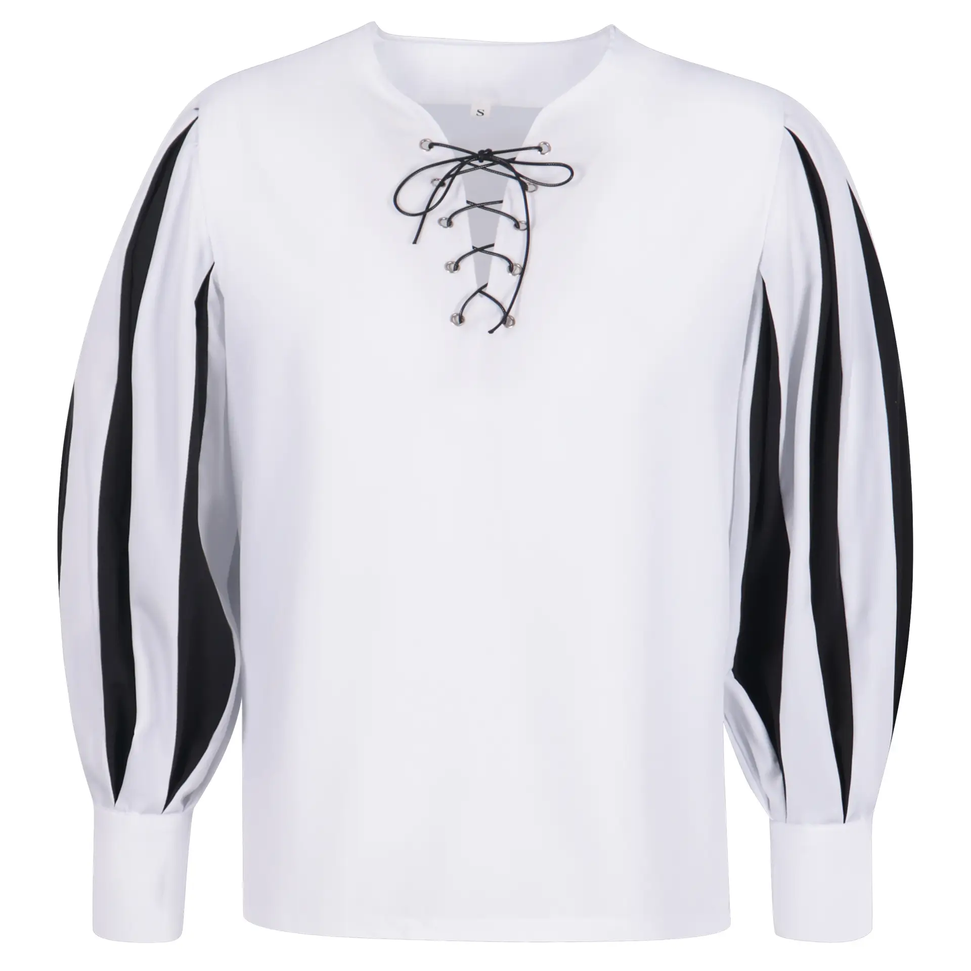 European & American Retro Medieval Drama Costume Color Matching Strap Collar Shirt Cosplay Top — feature 16