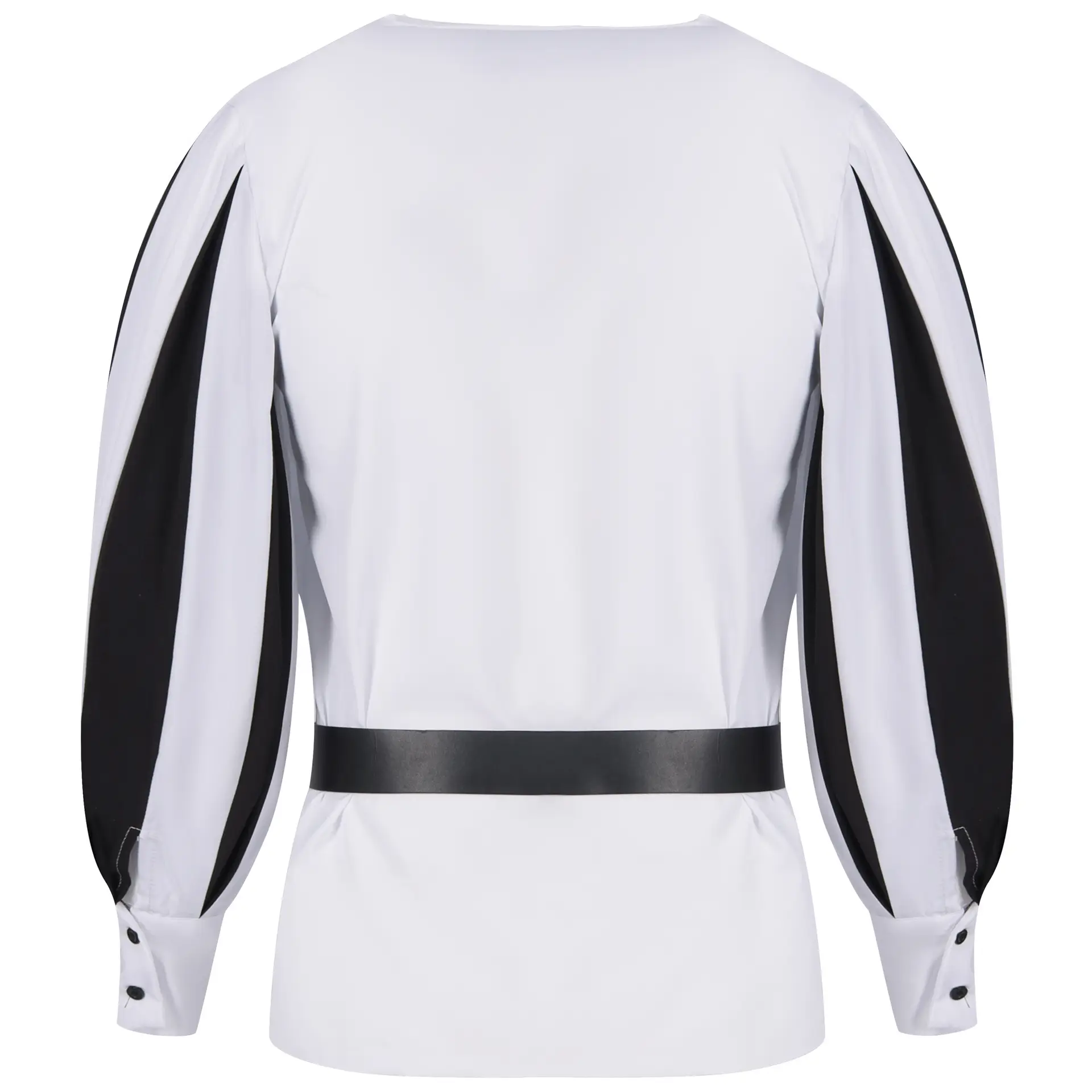 European & American Retro Medieval Drama Costume Color Matching Strap Collar Shirt Cosplay Top — feature 19