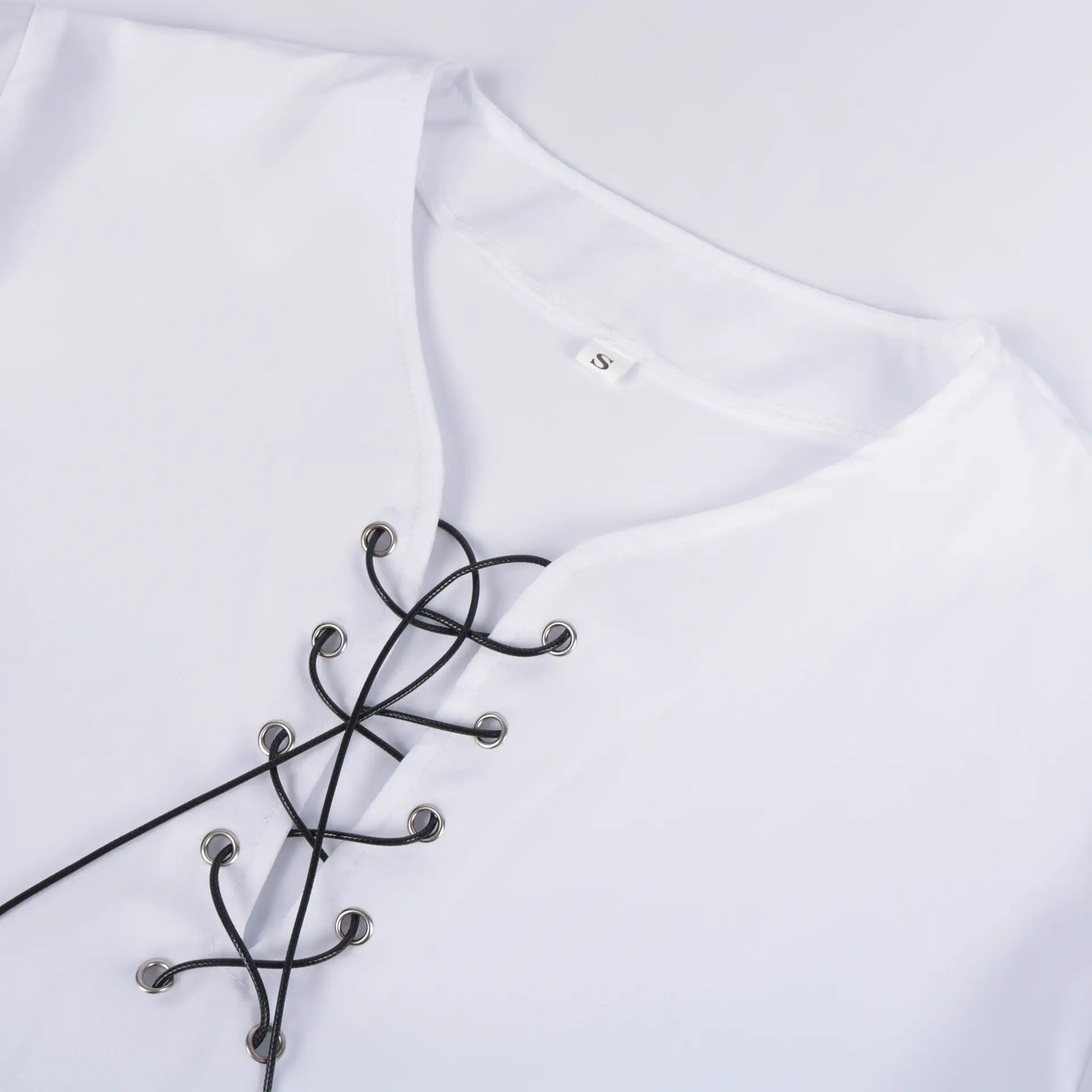 European & American Retro Medieval Drama Costume Color Matching Strap Collar Shirt Cosplay Top — feature 20