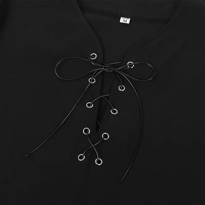 European & American Retro Medieval Drama Costume Color Matching Strap Collar Shirt Cosplay Top — feature 9