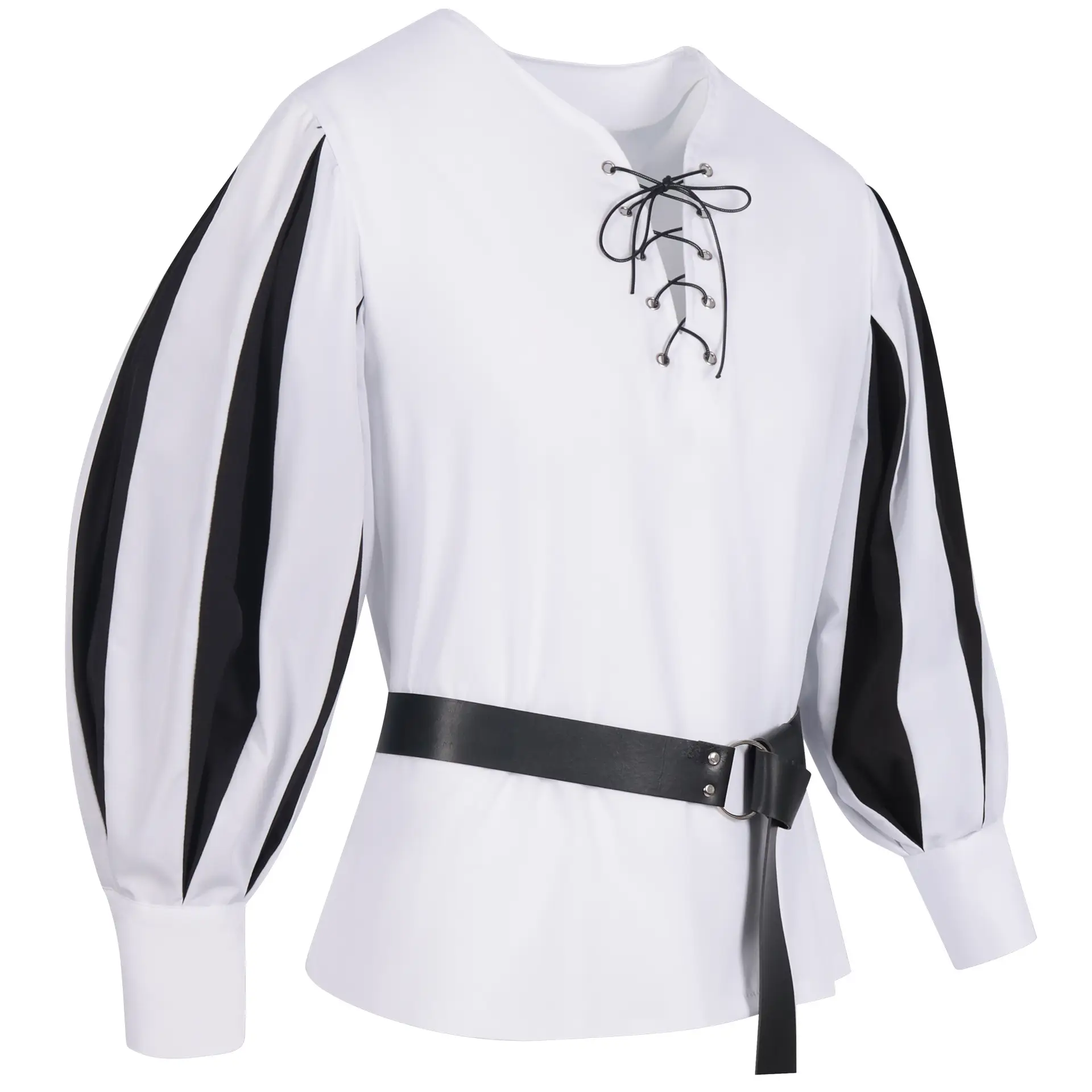 European & American Retro Medieval Drama Costume Color Matching Strap Collar Shirt Cosplay Top - Image 5