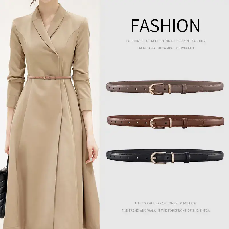 Women's Genuine Leather Belt with Pin Buckle for Jeans Suits Skirts - Image 6