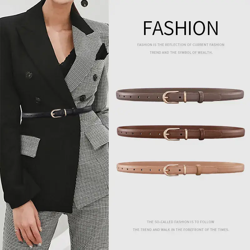 Women's Genuine Leather Belt with Pin Buckle for Jeans Suits Skirts - Image 7