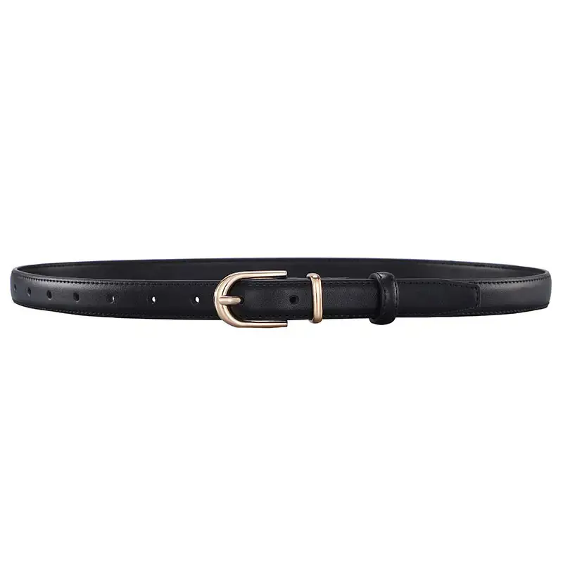 Women's Genuine Leather Belt with Pin Buckle for Jeans Suits Skirts