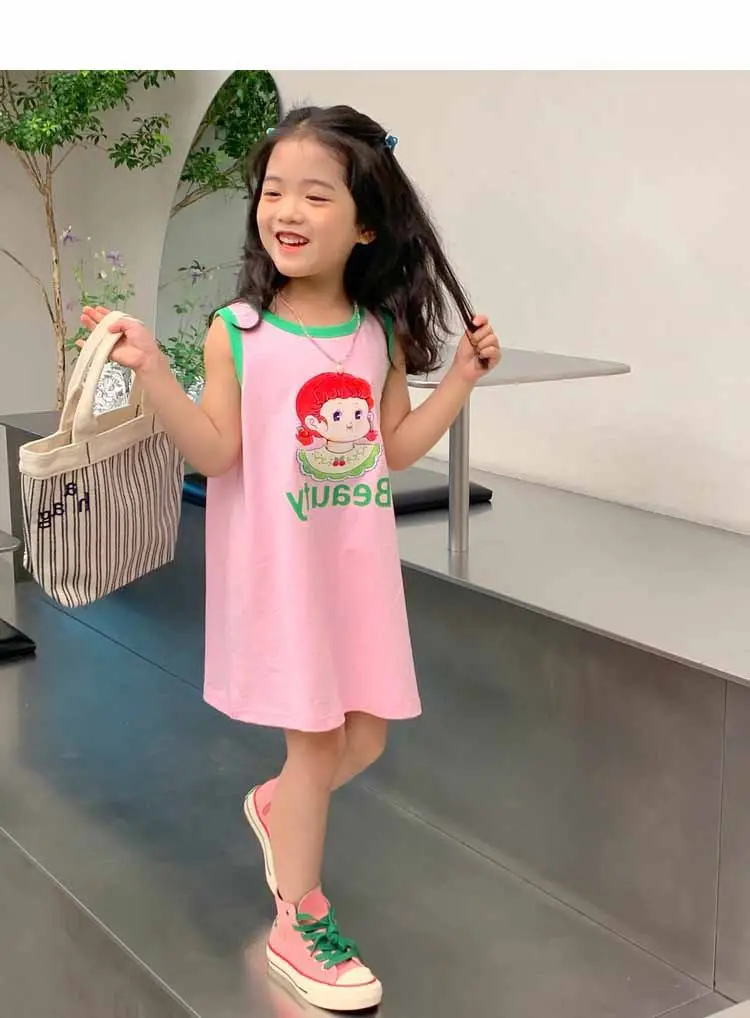 Girls Printed Vest Skirt Summer Dress 3-8Yrs — feature 10