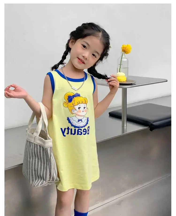 Girls Printed Vest Skirt Summer Dress 3-8Yrs — feature 11