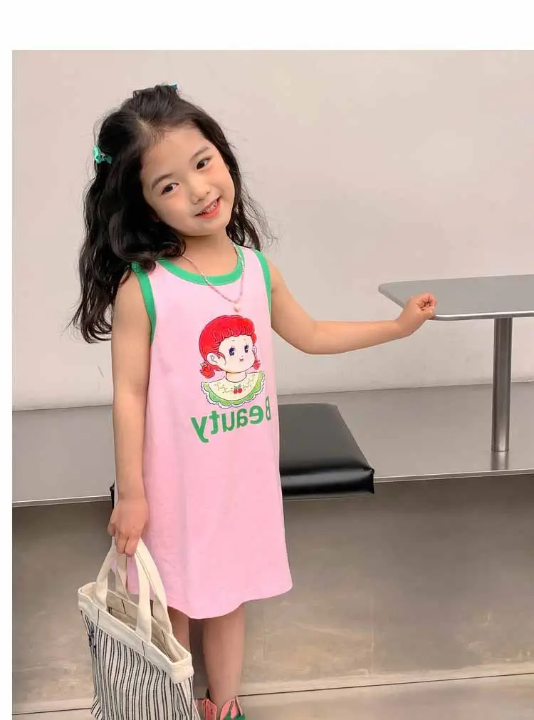 Girls Printed Vest Skirt Summer Dress 3-8Yrs — feature 12