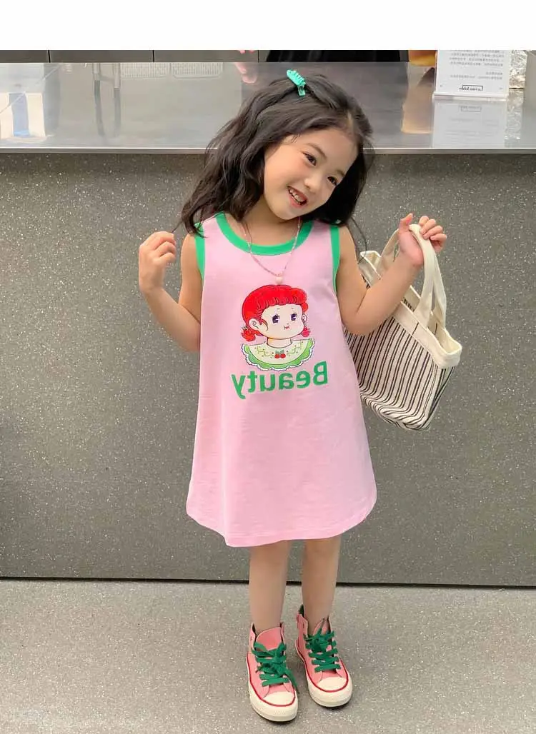 Girls Printed Vest Skirt Summer Dress 3-8Yrs — feature 14
