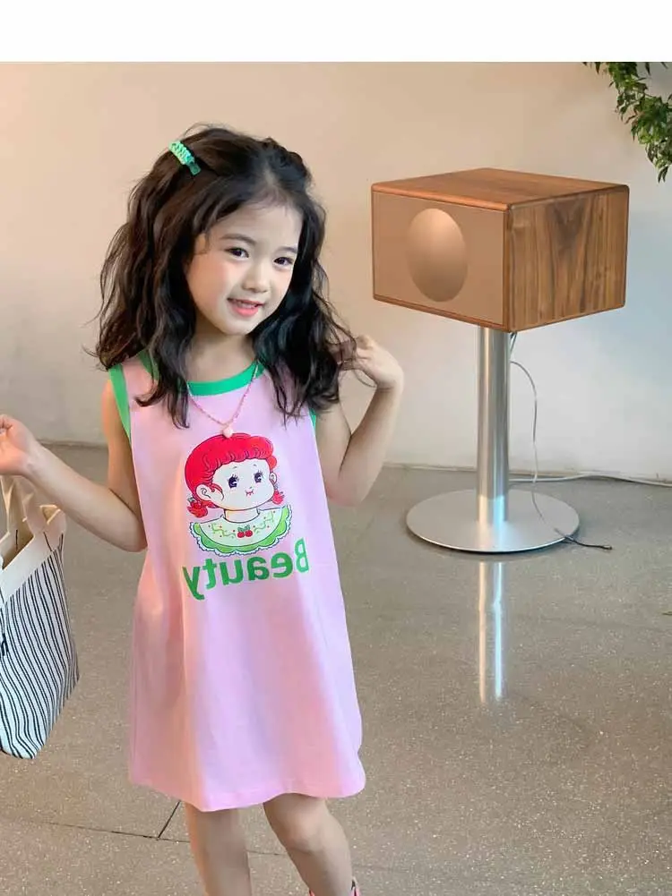 Girls Printed Vest Skirt Summer Dress 3-8Yrs — feature 16