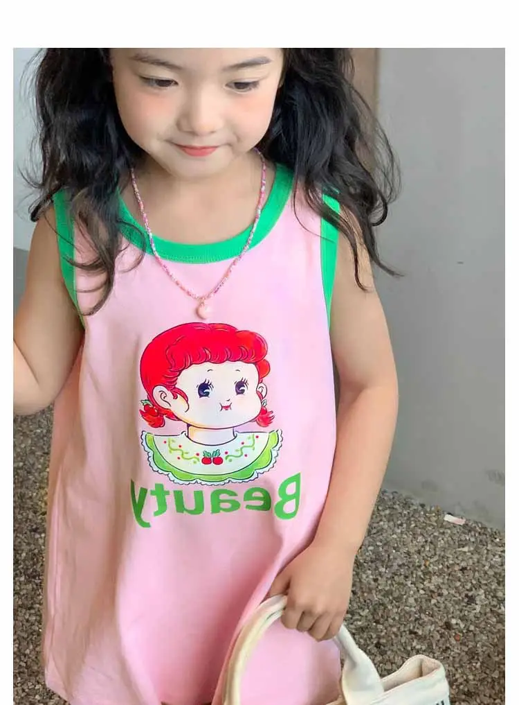 Girls Printed Vest Skirt Summer Dress 3-8Yrs — feature 17