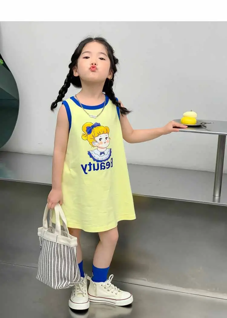 Girls Printed Vest Skirt Summer Dress 3-8Yrs — feature 18