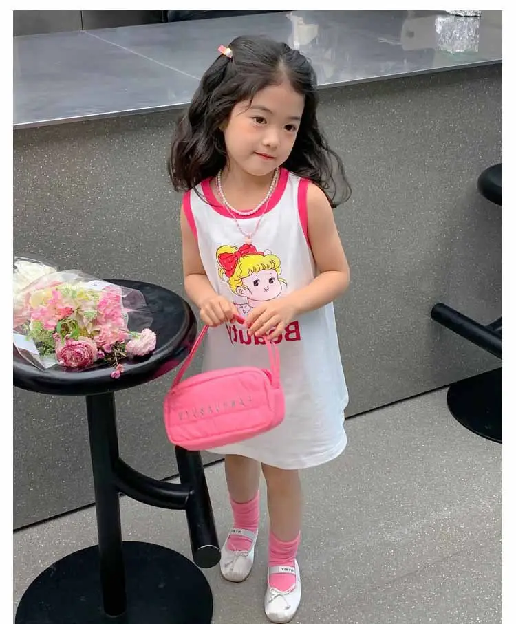 Girls Printed Vest Skirt Summer Dress 3-8Yrs — feature 2