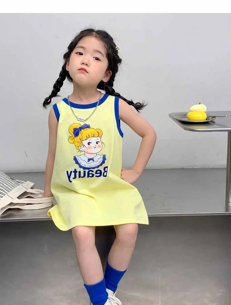 Girls Printed Vest Skirt Summer Dress 3-8Yrs — feature 20