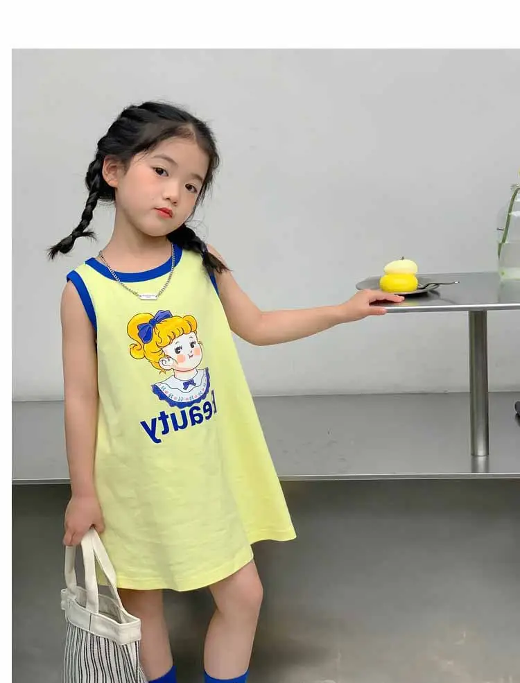 Girls Printed Vest Skirt Summer Dress 3-8Yrs — feature 21