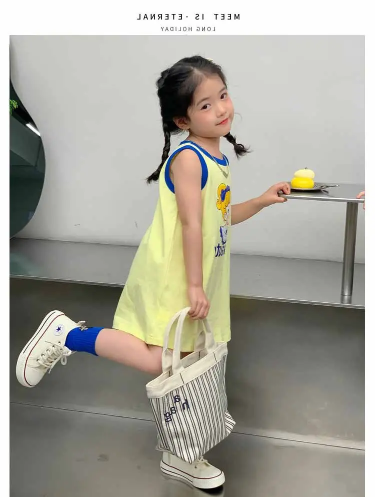 Girls Printed Vest Skirt Summer Dress 3-8Yrs — feature 23