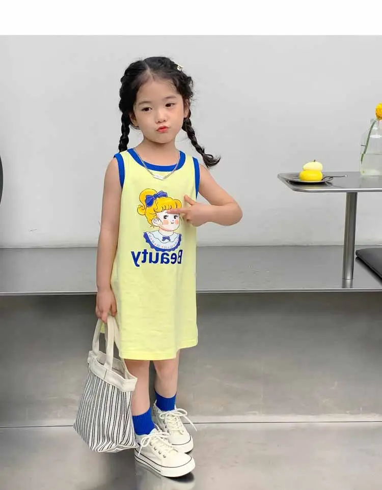 Girls Printed Vest Skirt Summer Dress 3-8Yrs — feature 25