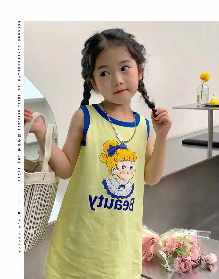 Girls Printed Vest Skirt Summer Dress 3-8Yrs — feature 26