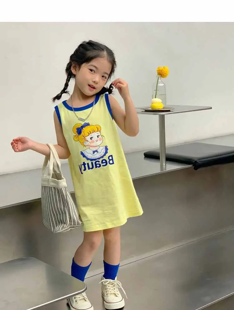 Girls Printed Vest Skirt Summer Dress 3-8Yrs — feature 27