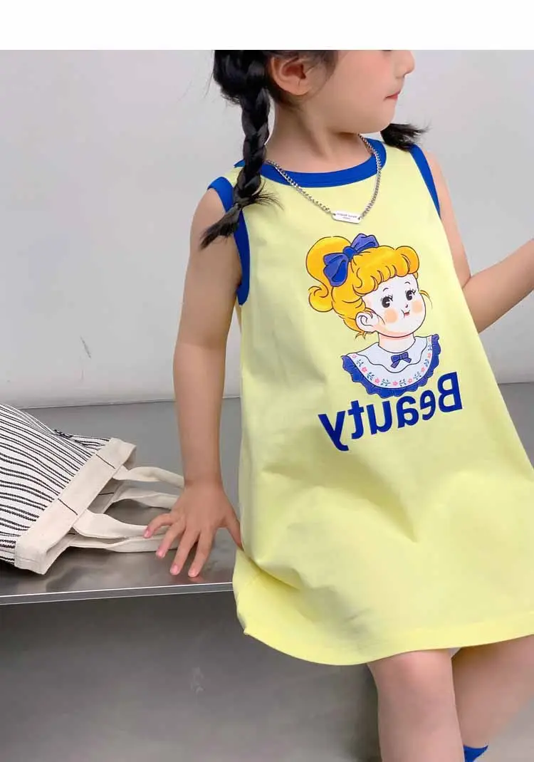 Girls Printed Vest Skirt Summer Dress 3-8Yrs — feature 29
