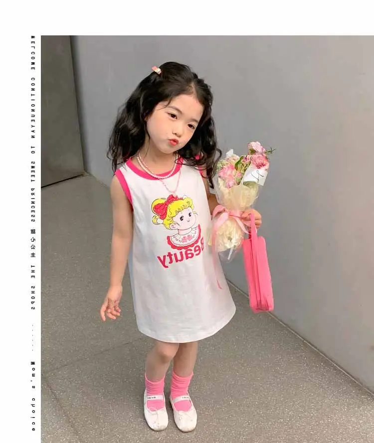 Girls Printed Vest Skirt Summer Dress 3-8Yrs — feature 7