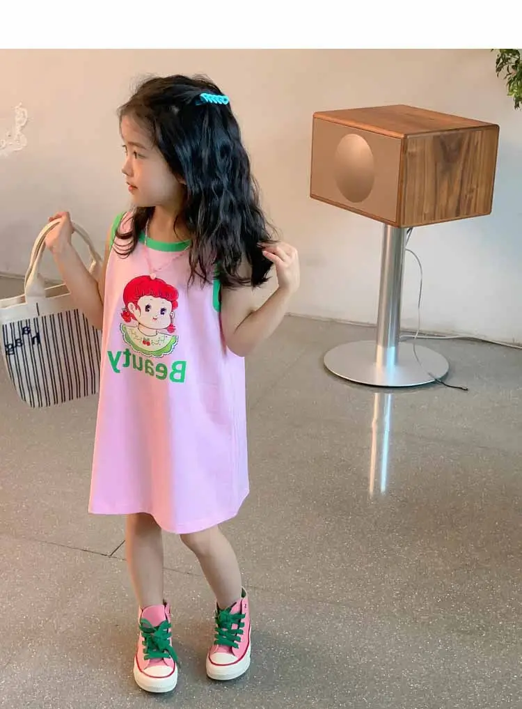 Girls Printed Vest Skirt Summer Dress 3-8Yrs — feature 8