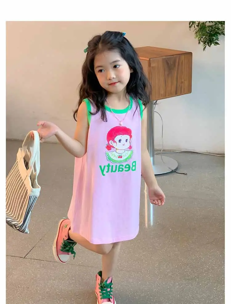 Girls Printed Vest Skirt Summer Dress 3-8Yrs — feature 9