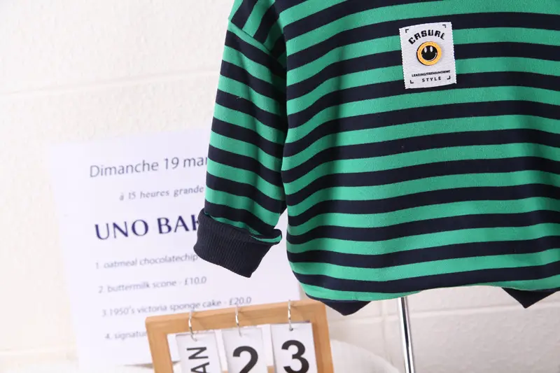 Children Striped Spring Suit Black White Rabbit T-Shirt — feature 10