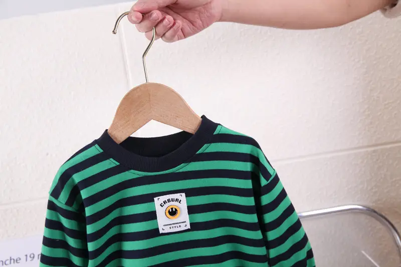Children Striped Spring Suit Black White Rabbit T-Shirt — feature 8