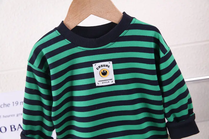 Children Striped Spring Suit Black White Rabbit T-Shirt — feature 9