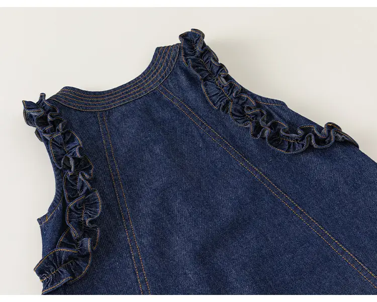 Yibao Girls Sleeveless Denim Skirt Dress Blue — feature 11
