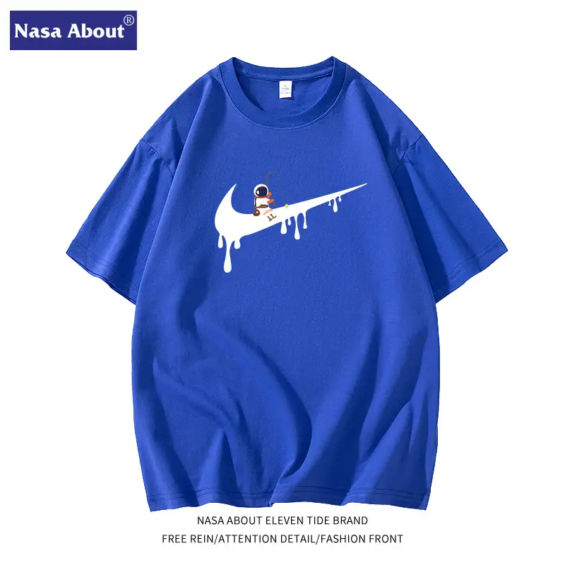 NASA Navy Blue Tide Brand T-Shirt for Men Women