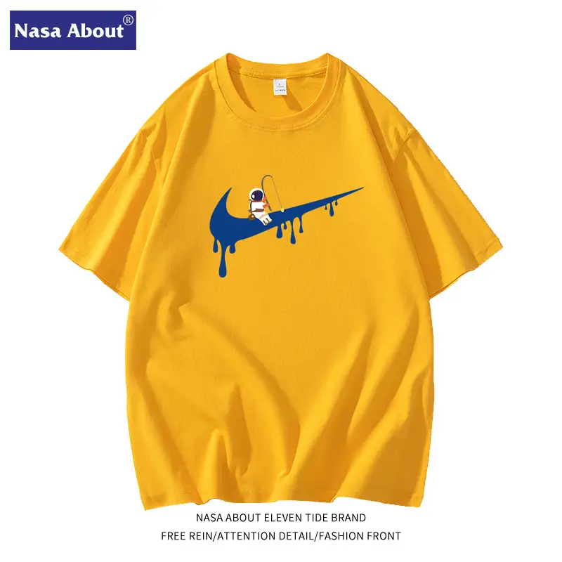 NASA Navy Blue Tide Brand T-Shirt for Men Women