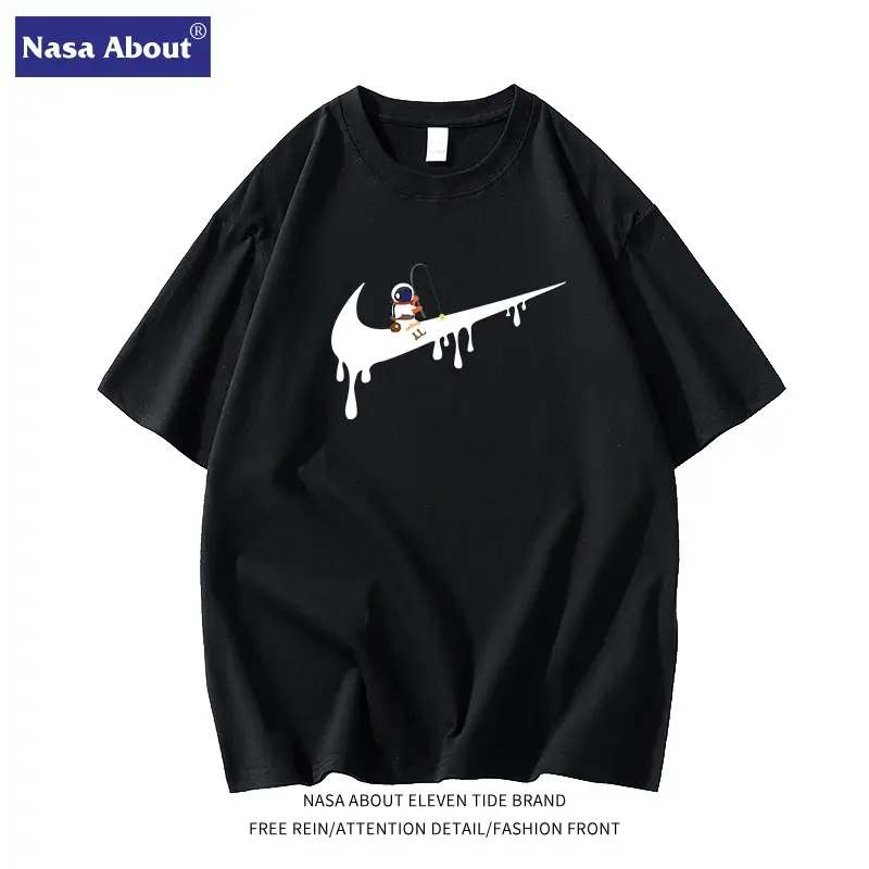 NASA Navy Blue Tide Brand T-Shirt for Men Women