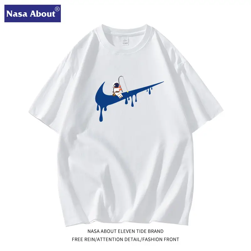 NASA Navy Blue Tide Brand T-Shirt for Men Women