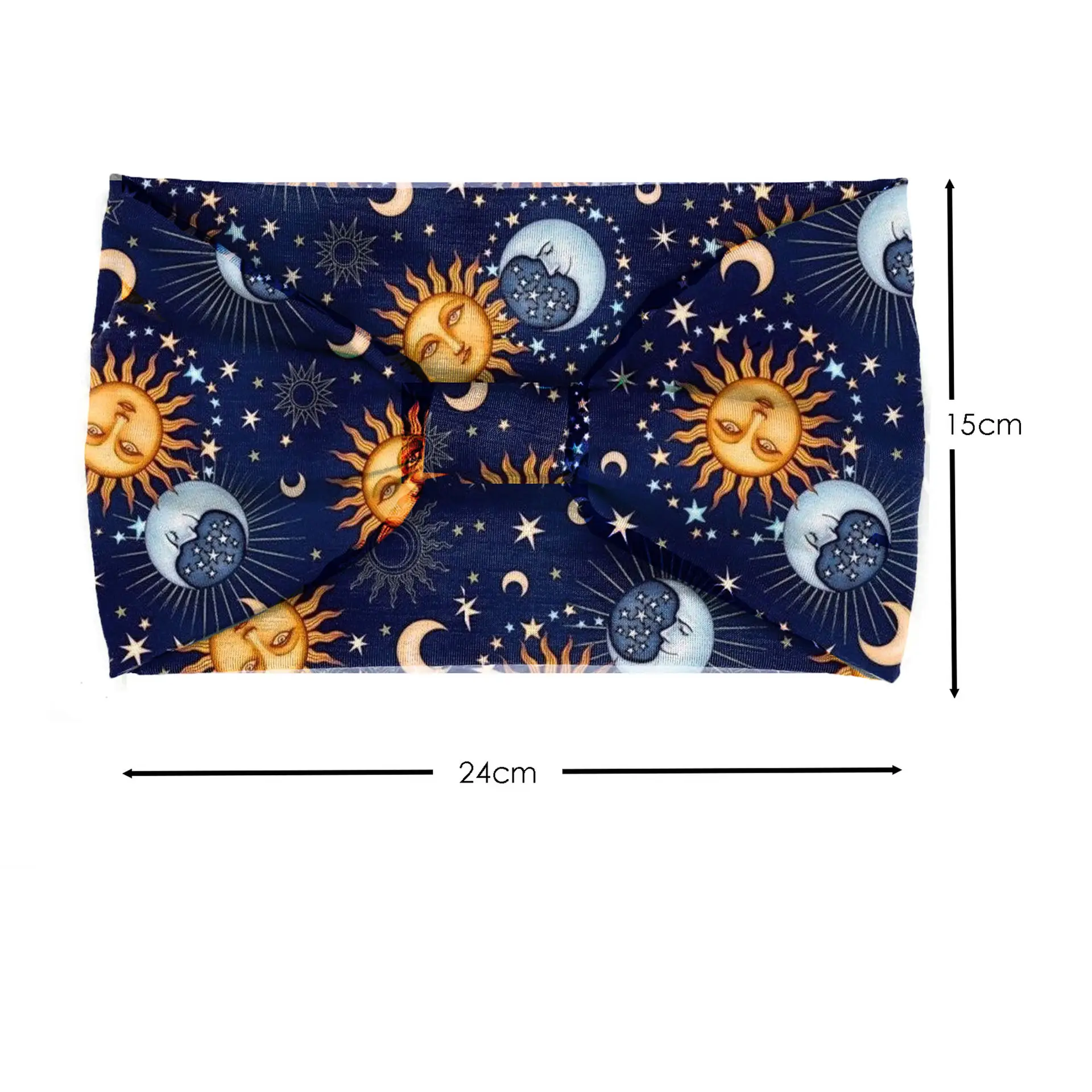 Wide-Brimmed Personalized Headband with Starry Sky Moon Print - Image 77